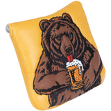 Bear Drinking Beer Mallet Putter Cover (Magnetic Closure)