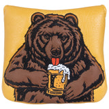Bear Drinking Beer Mallet Putter Cover (Magnetic Closure)