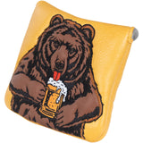 Bear Drinking Beer Mallet Putter Cover (Magnetic Closure)